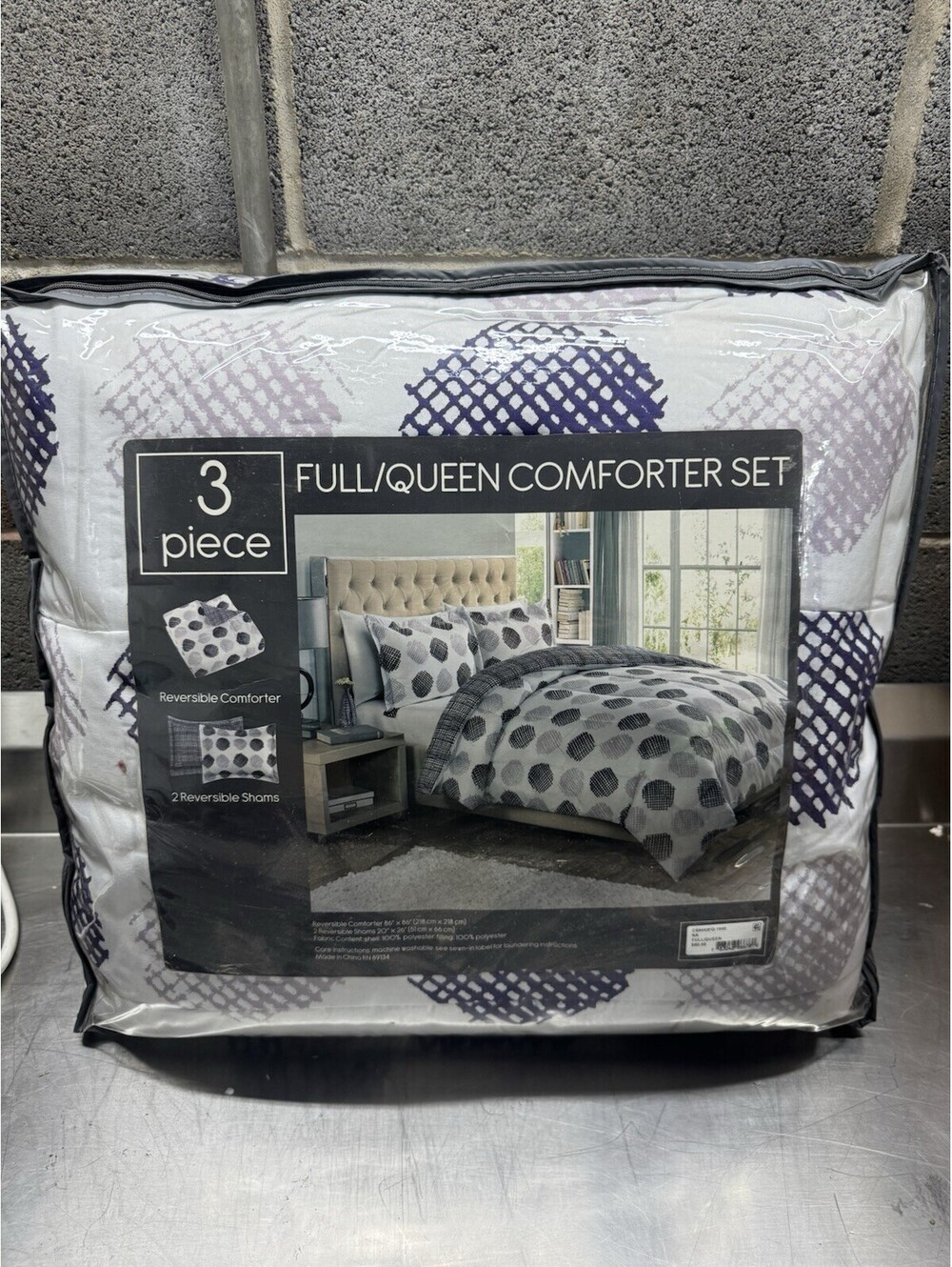Paris Comforter Set 3 Pc Bedding REVERSIBLE FULL / QUEEN